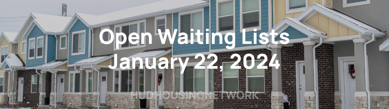 Hud Housing Network   HudHousingNetwork Open Waiting Lists January 22 2024 